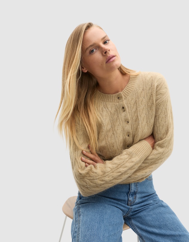Seed Heritage - Cable Cropped Button Cardi