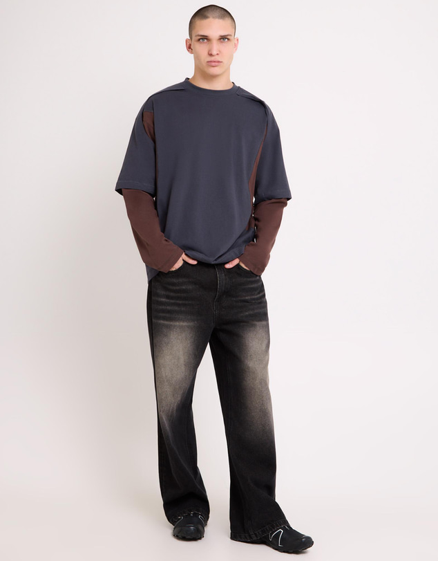 Black Noise White Rain - Workshop Double Layer Shirt