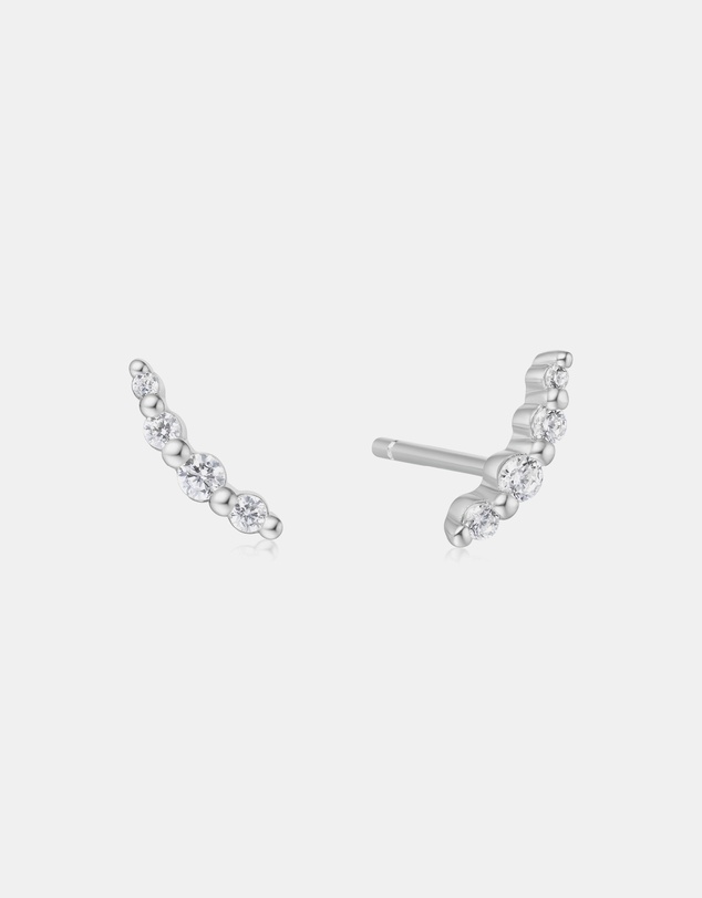 Ania Haie - Ania Haie Silver Bezel Beaded Stone Stud Earrings