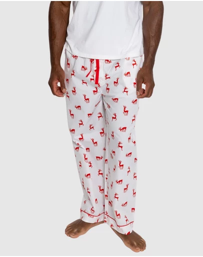 Sant And Abel - Men's Reindeer Red PJ Pants