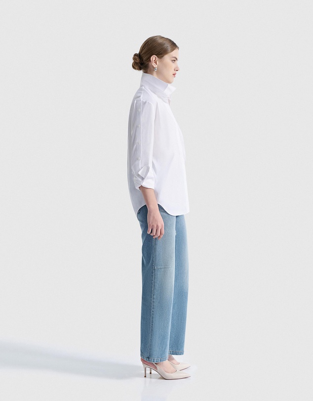 IDA+S - Matilda Oversized Stretch Cotton Blouse