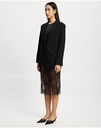 Lindsay Nicholas New York - Sheer Black Lace Skirt with Black Underskirt