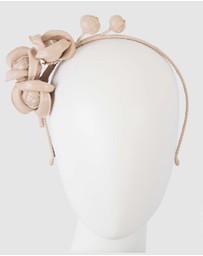 Max Alexander - Nude Leather Flowers Headband