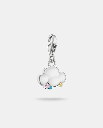 THOMAS SABO - Silver-Plated Rain Cloud Charm with Colourful Stones