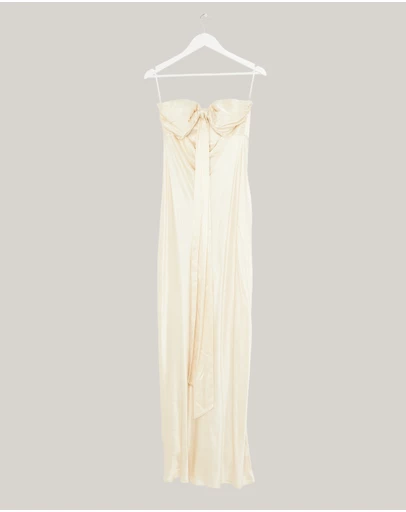 Revibe - Repaired Shona Joy La Lune Ruched Halter Maxi Dress - AU 12