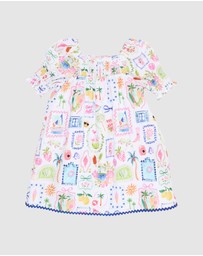 Fox & Finch - Summer Vacay Print Ric Rac Dress - Kids