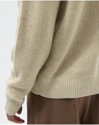 AERE - Wool Blend Chunky Knit Polo