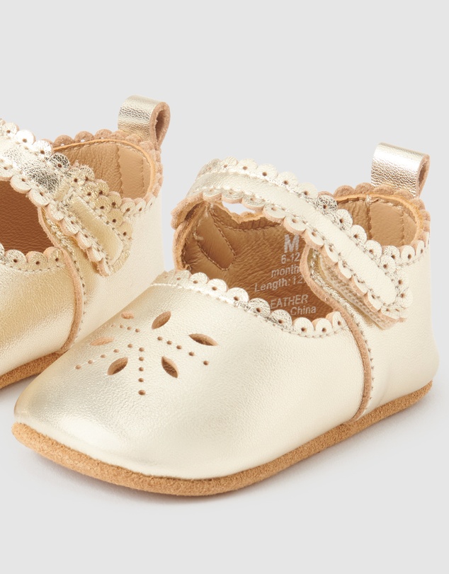 Purebaby - Leather Eyelet Mary Jane-Kids-Babies