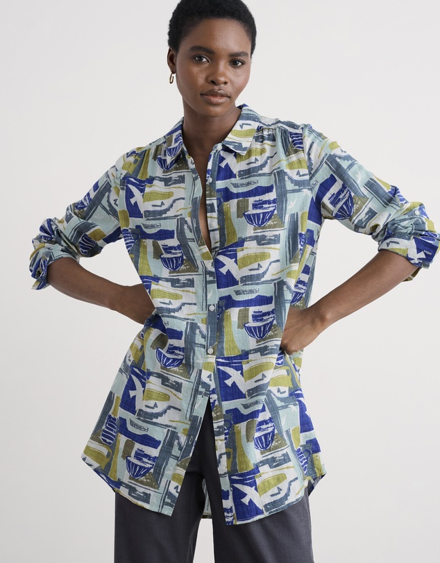 Seasalt - Seasalt Cornwall Green Wren Flutter Shirt