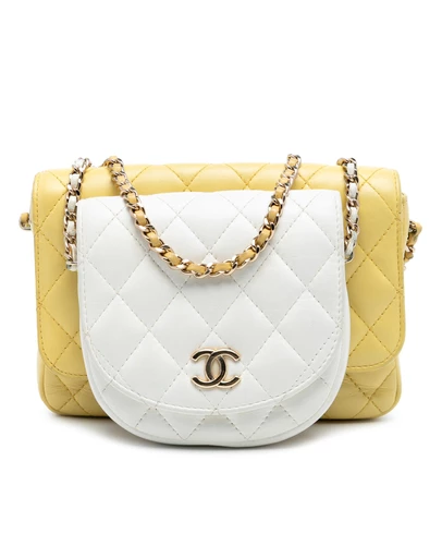 Pre-Loved by Azura Reborn - Pre-Loved CC Quilted Lambskin Side Packs Flap