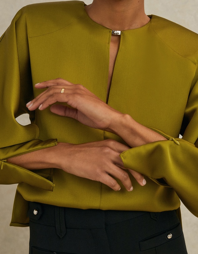 REISS - ATELIER Mina Satin Turn-Lock Top