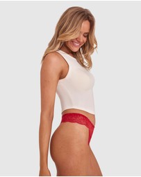 Bras N Things - Romance V String Knicker - Red