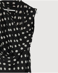 Revibe - Repaired BY JOHNNY. Dove Drape Polka Ankle Dress - AU 12