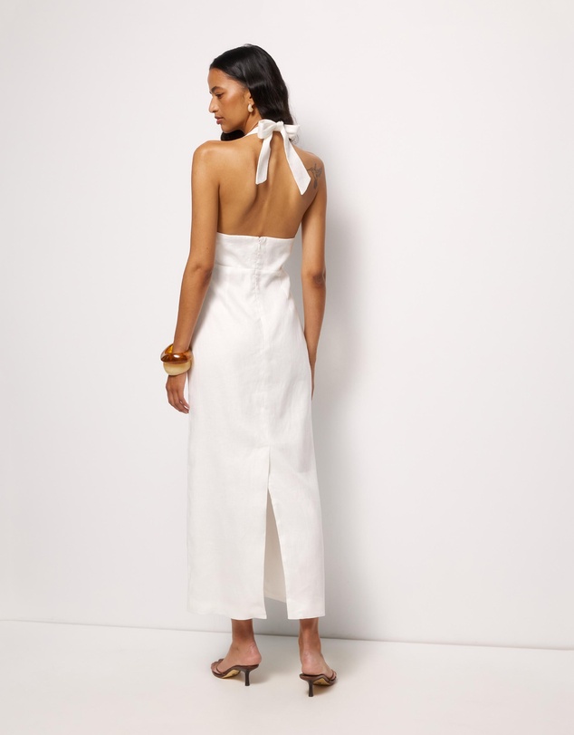 AERE - Lysandra Linen Halter Midi Dress