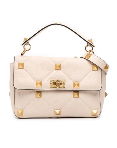 Pre-Loved by Azura Reborn - Pre-Loved Large Grained Calfskin Roman Stud Satchel