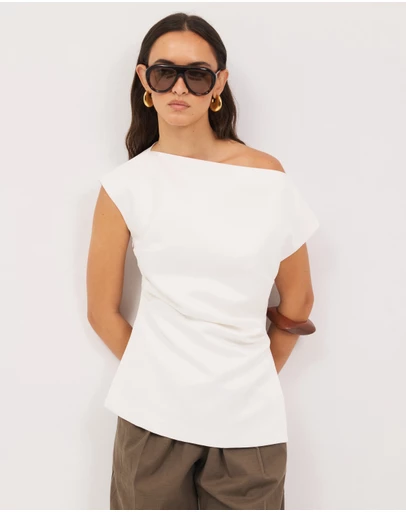 Calli - Marla Off-Shoulder Satin Top