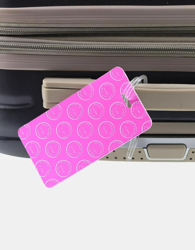 Milleni - Milleni Travel Pink Stamps Luggage Tag