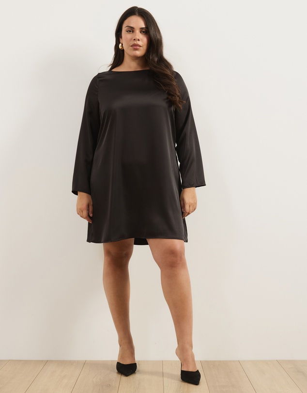Atmos&Here Curvy - Mirelda Satin Lace Mini Dress