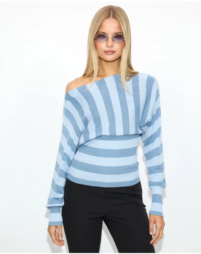 Dazie - Coffee Run Off Shoulder Knit Top