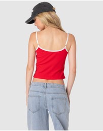 EDIKTED - Franky Ribbed Contrast Tank Top