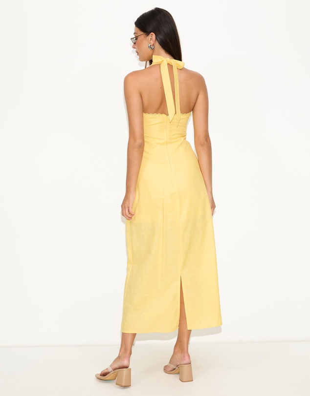 Dazie - Nora Linen Blend Halter Midi Dress