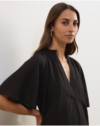 Atmos&Here - Amina A-Line Mini Dress With Butterfly Sleeves