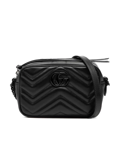 Pre-Loved by Azura Reborn - Pre-Loved Mini GG Marmont Matelasse Leather Monochrome Crossbody