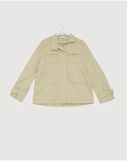 Revibe - Repaired AERE Rory Organic Cotton Funnel Neck Jacket - AU 10