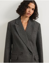 Atmos&Here - Amaya Double Breasted Wool Blend Blazer