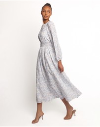 Petal & Pup - Roman Long Sleeve Maxi Dress - Blue Floral