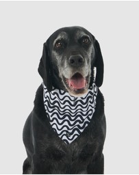 Mog & Bone - Dog Bandana - Black Wave Print