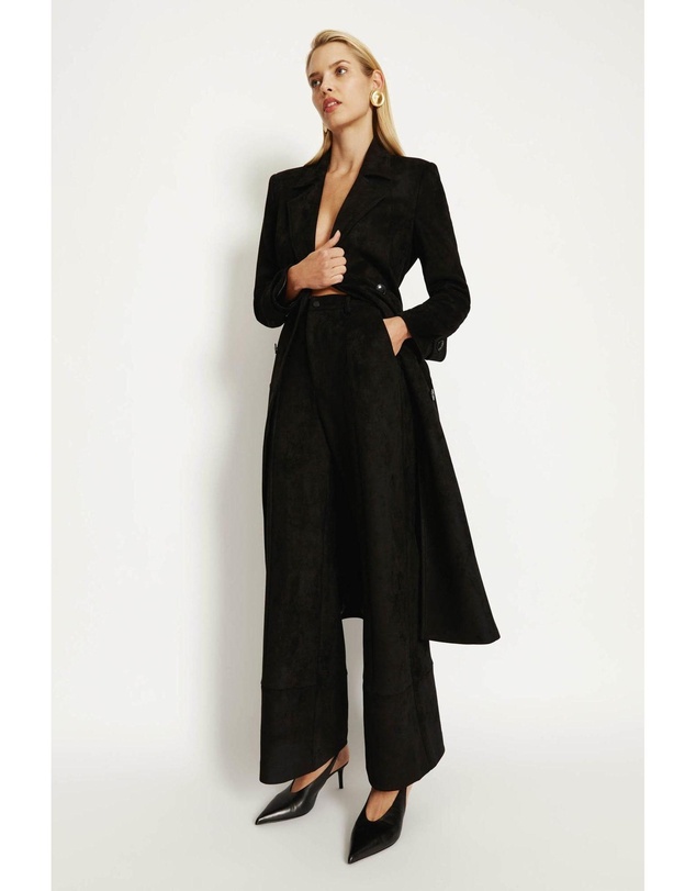 Bardot - Vegan Suede Longline Coat