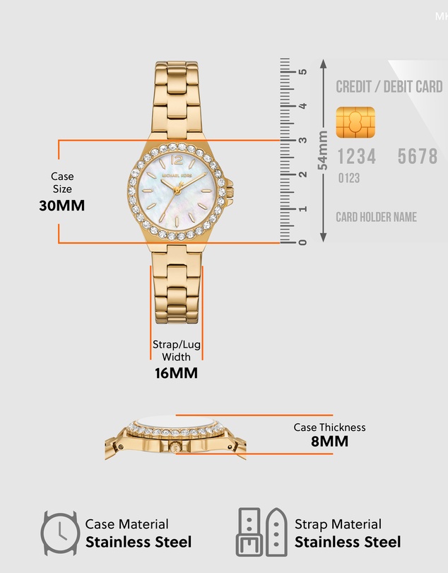 Michael Kors - Lennox Gold Tone Analogue Watch