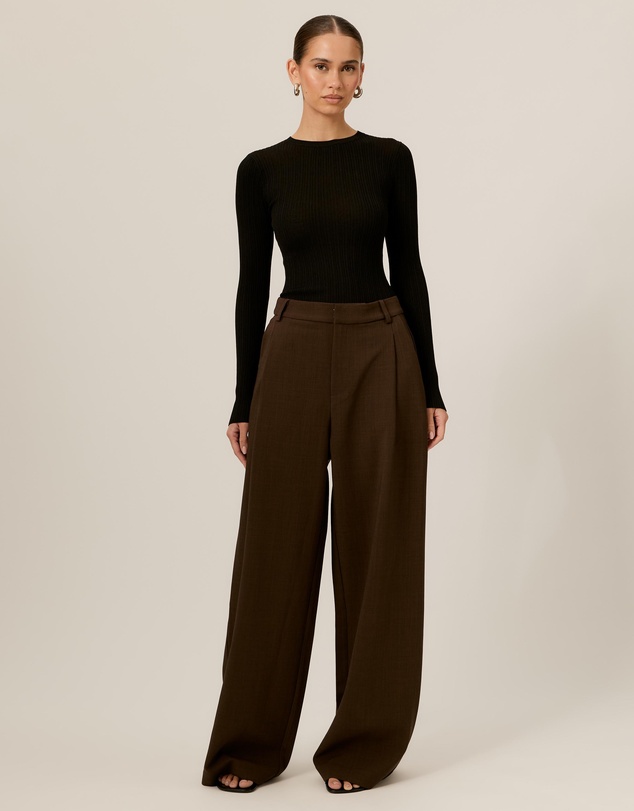 Tussah - Ribbed Crew Neck Long Sleeve Top