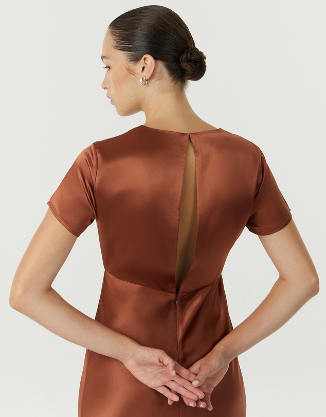 Third Form - Satin Bias Maxi Tee Dress