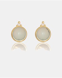 Georgini - Natural Opal And Two Natural Diamond October Gold Earrings