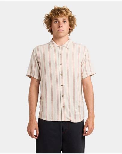 RVCA - Mens Beat Stripe Short Sleeve Shirt