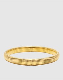 Nialaya Jewellery - 8mm Gold Stretch Bangle