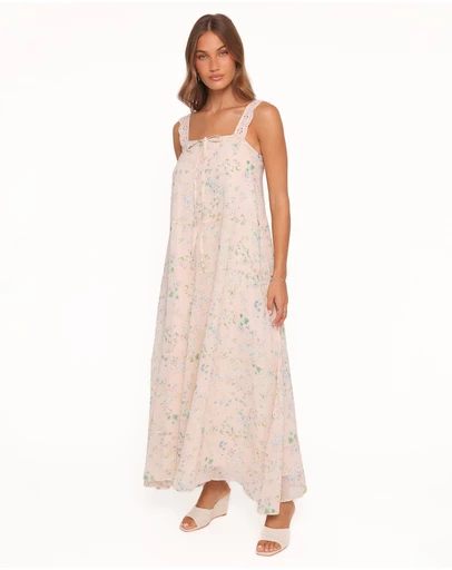 Petal & Pup - Caroline Maxi Dress - Pastel Pink Floral