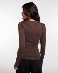Dazie - Love More Asymmetric Long Sleeve T-Shirt
