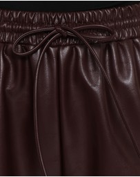 Petal & Pup - Saffron Vegan Leather Wide Leg Pant - Burgundy