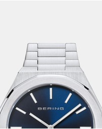Bering - Mens Classic Polished 41mm Silver Strap Watch