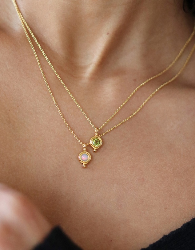 Ottoman Hands - October Birthstone Pendant Necklace