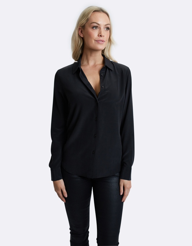 The Fable - Midnight Black Silk Shirt