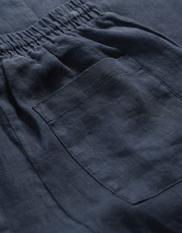 Seasalt - Seasalt Cornwall Navy Tide Flow Wide Leg Linen Trousers