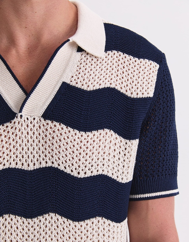 Sportscraft - Wave Stripe Knit Polo