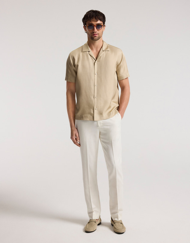 Calibre - Slim Stretch Textured Pants Ivory