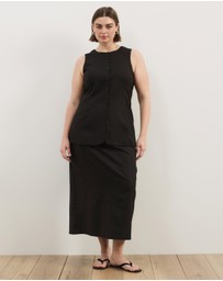 Atmos&Here Curvy - Heidi Linen Longline Vest