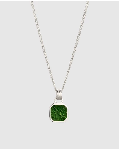 Kuzzoi - ICONIC EXCLUSIVE - Enamel Octagon Pendant Necklace in 925 Silver