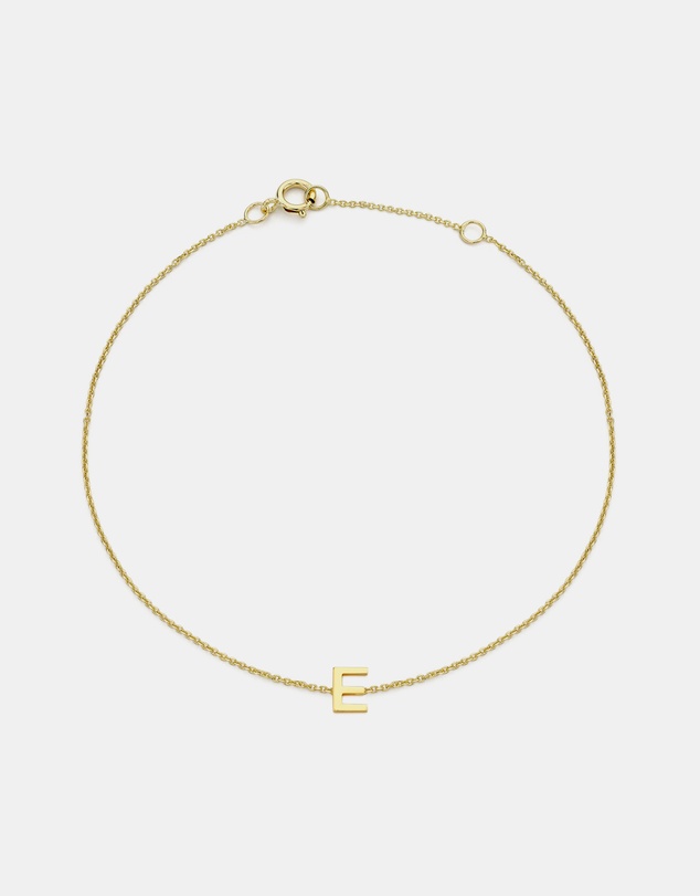 Zoe Olivia - 9K Gold Initial E Bracelet